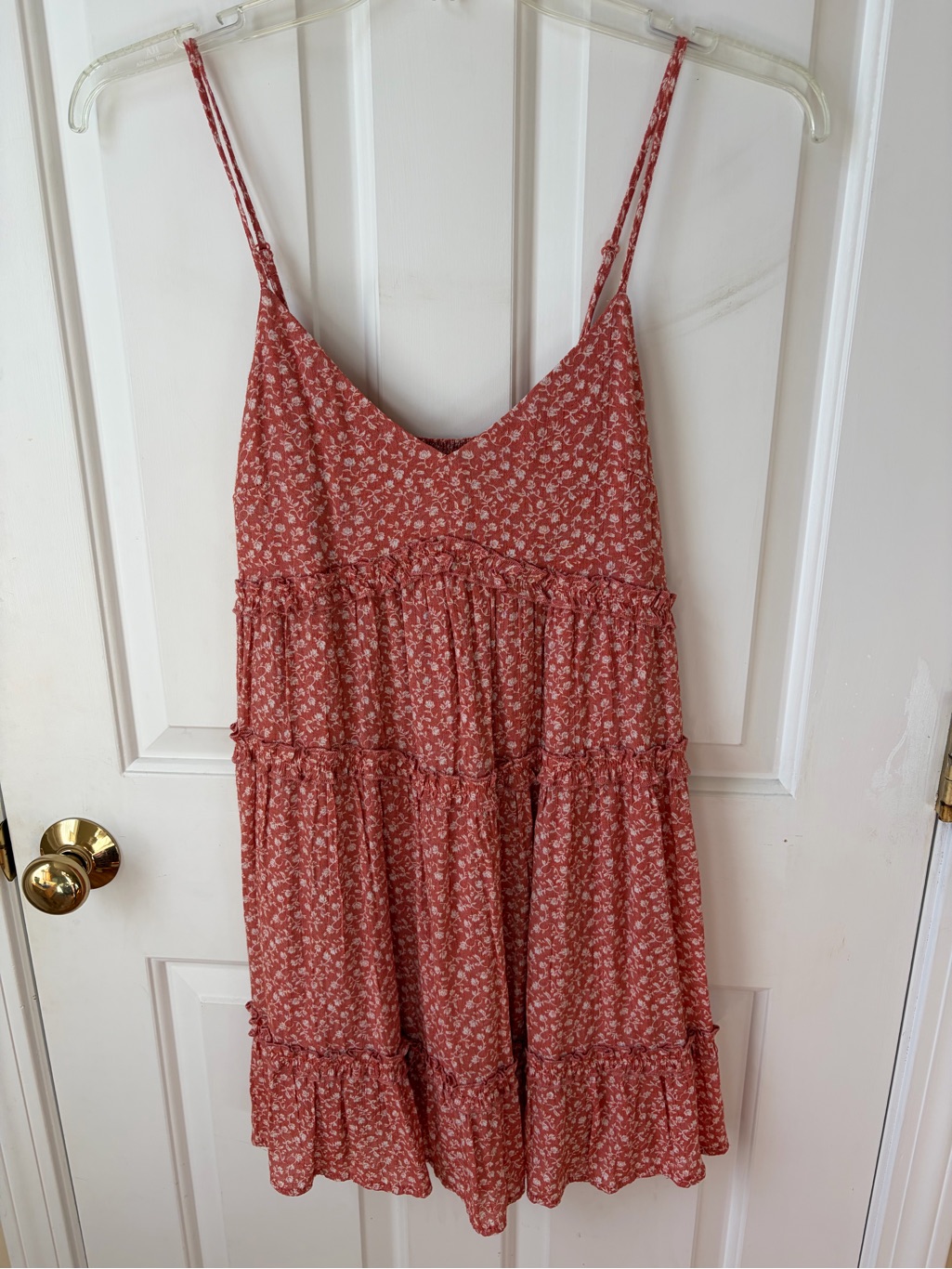 Trixxi Dusty Coral Floral Smocked Top Dress